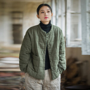 fashion artistic women's short cotton padded coat