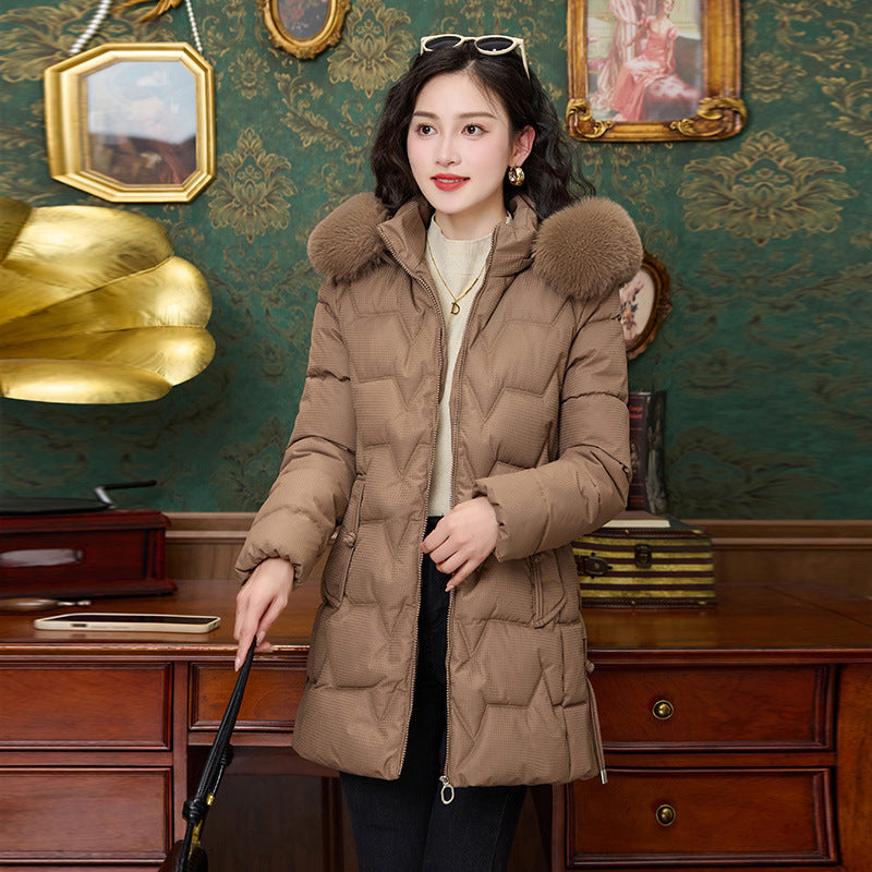 down cotton padded coat for women mid length down cotton padded coat for women mid length