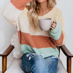 women's loose striped sweater knitwear