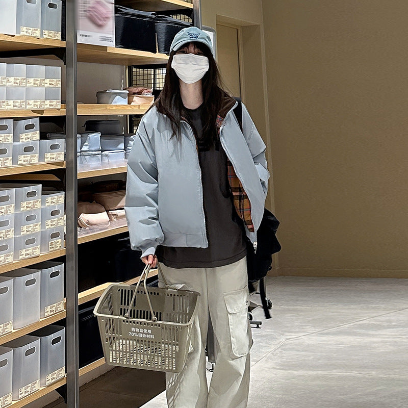 american retro two sided wear down cotton jacket coat men and women american retro two sided wear down cotton jacket coat men and women