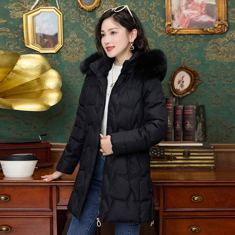 down cotton padded coat for women mid length down cotton padded coat for women mid length
