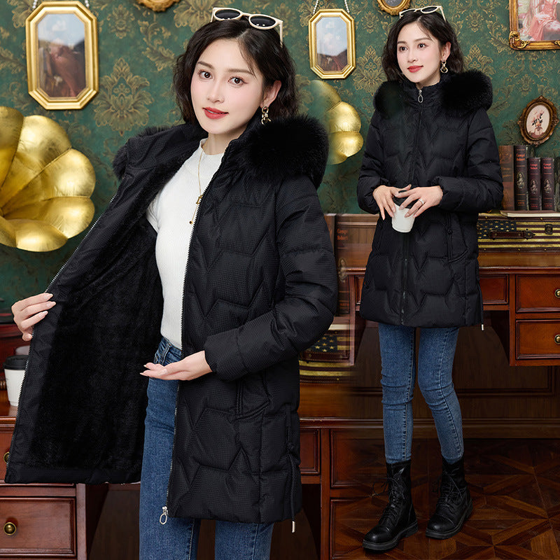 down cotton padded coat for women mid length down cotton padded coat for women mid length