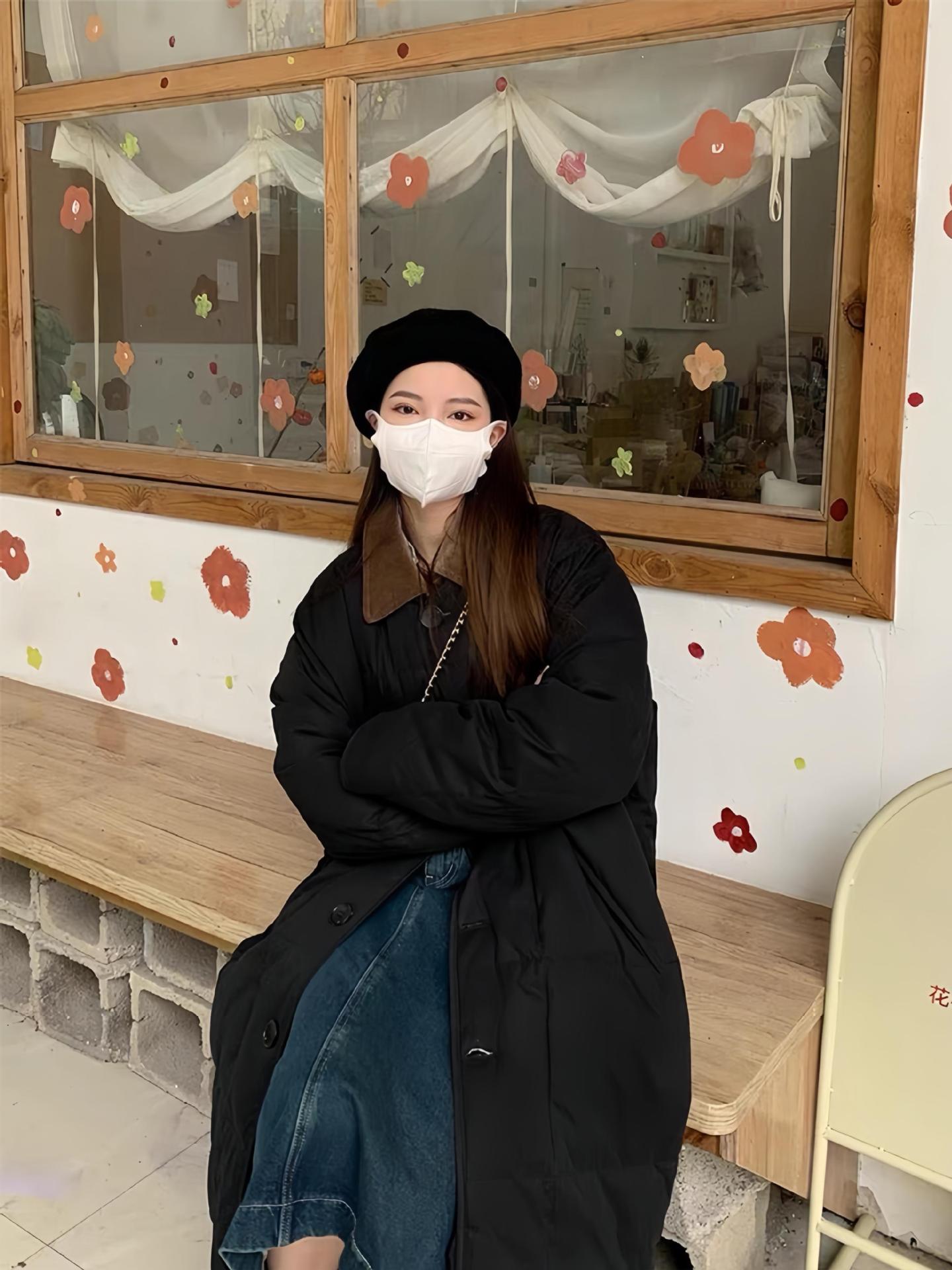 loose thick design sense new down cotton jacket women's mid length loose thick design sense new down cotton jacket women's mid length