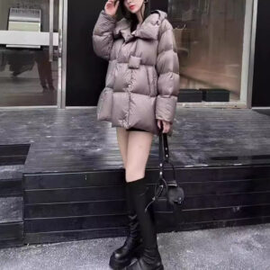 short hooded double zipper 90 white duck down lightweight down warm jacket